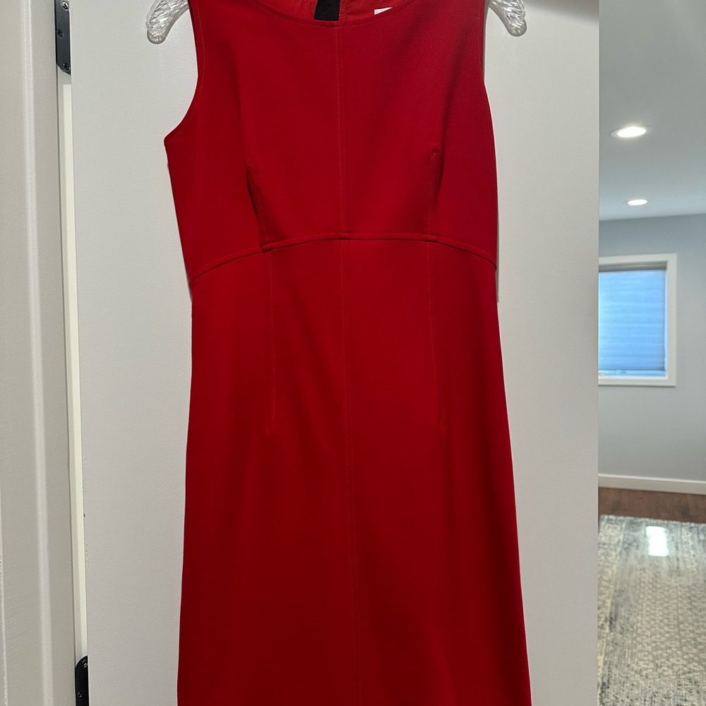 Milly Red Sheath Mini Dress Scoop Neck Sleeveless